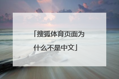 搜狐体育页面为什么不是中文